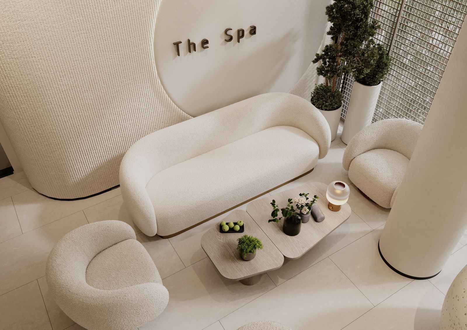 The reception area of a modern aesthetic clinic